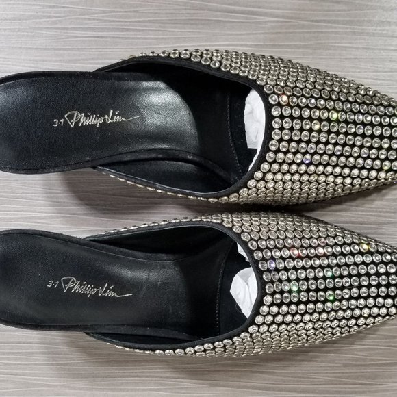 3.1 Phillip Lim Agatha Crystal Embellished Mule, Black, Womens Size 6 / 36 - Picture 8 of 11